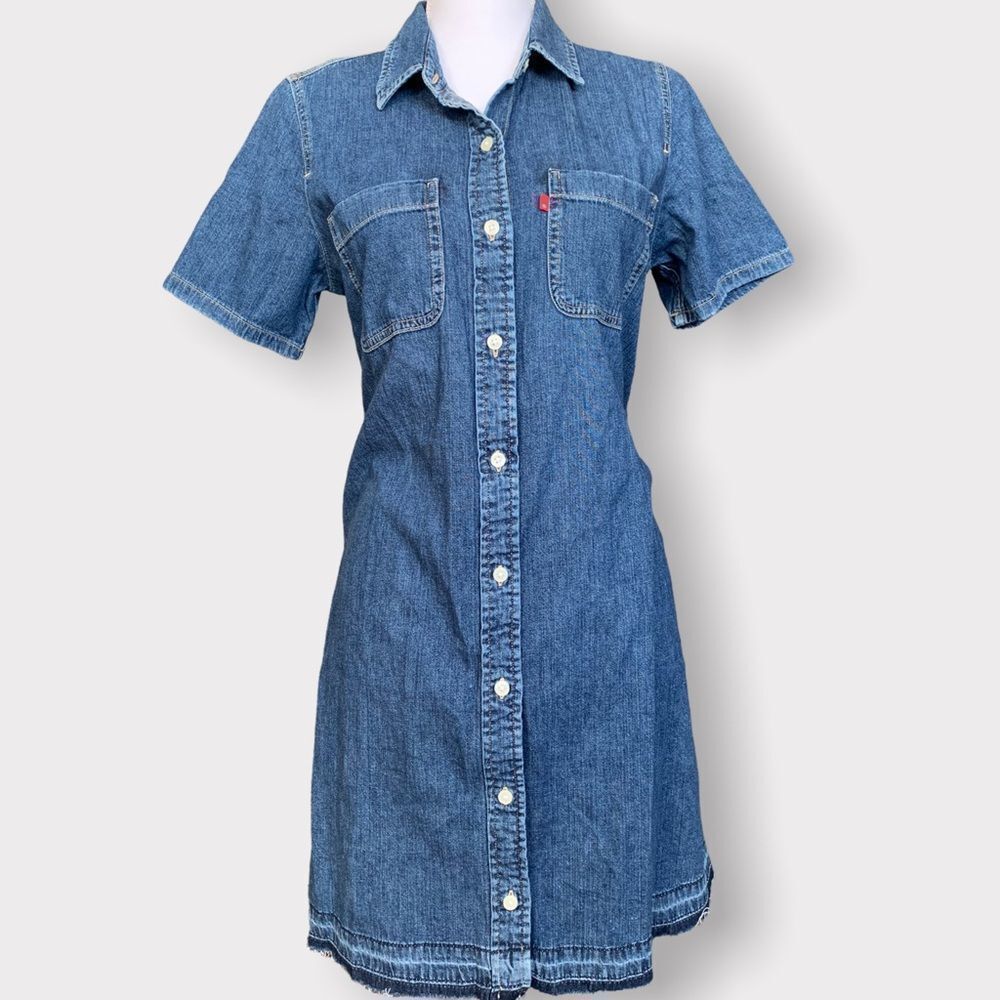🖤 Levi's | Raw Hem Button Up Jean Dress
